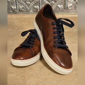 Alton Lane Men's Brown 100% Leather Sneakers Shockoe Trainers Sz 8 Made in Spain